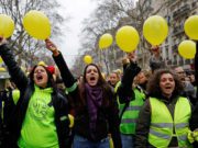 Octava semana de manifestaciones en Francia Manifestación de mujeres se unió a los Chalecos Amarillos