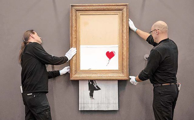 Exhibirán Banksy que fue triturado después de ser subastado