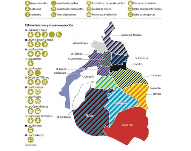 Organizaciones criminales se reparten la CDMX Al menos 12 bandas lideran la delincuencia en la ciudad