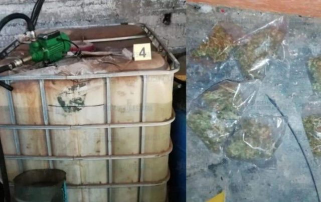 Aseguran huachicol y drogas en Tezoyuca