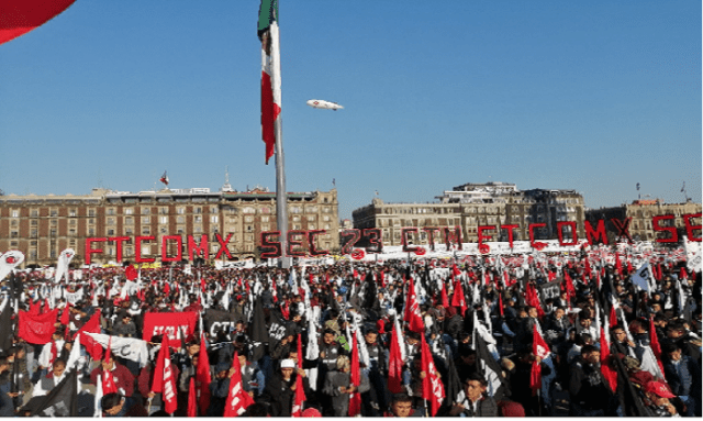 Contingentes sindicales arribaron al Zócalo
