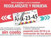 Reemplacamiento será gratuito durante julio y agosto: Finanzas