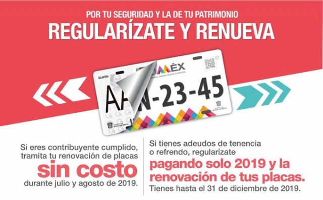 Reemplacamiento será gratuito durante julio y agosto: Finanzas