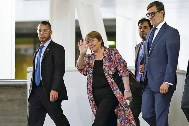 Bachelet se reunió con el ministro de Defensa venezolano La alta comisionada de la ONU para los Derechos Humanos llegó ayer a Venezuela