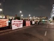 Bomberos se manifestaron en el Antiguo Palacio de Ayuntamiento