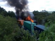 Chocan dos trenes en Hidalgo por probable rapiña 24 HORAS - Chocan dos trenes en Hidalgo por probable rapiña