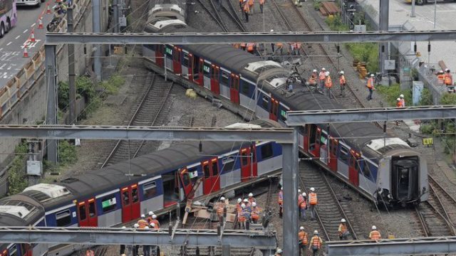 Descarrila tren en Hong Kong Hay al menos 8 personas lesionadas