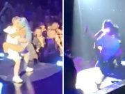 Se cae Lady Gaga del escenario