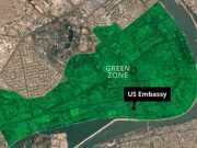 Al menos tres misiles cayeron en la Zona Verde de Bagdad, a unos 100 metros de la embajada de EUA