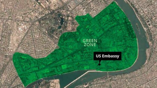 Al menos tres misiles cayeron en la Zona Verde de Bagdad, a unos 100 metros de la embajada de EUA