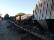 Locomotora con material tóxico se descarriló en Tlacoyalco, Puebla