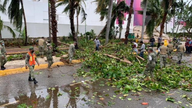 Árboles y postes caídos en Quintana Roo a causa de Delta Expansión Política