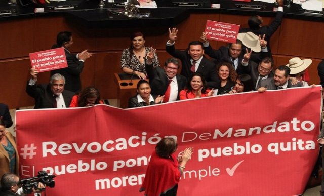 Morena busca que revocación de mandato se extienda a gobernadores y senadores