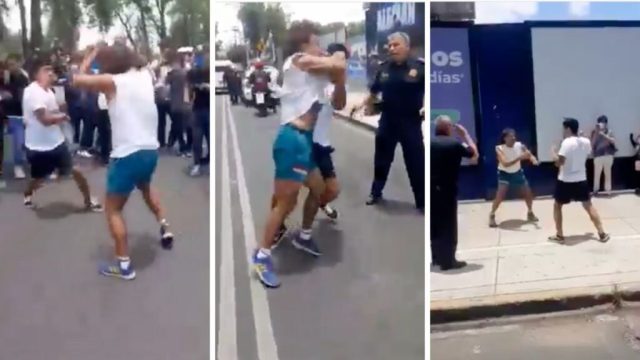 Maestro y alumno de la ESIME protagonizan pelea a golpes en la calle