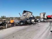 15 lesionados tras choque entre tráiler y autobús en Sonora