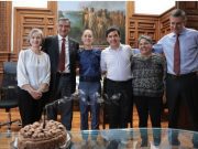 Américo Villarreal celebra cumpleaños junto a Claudia Sheinbaum