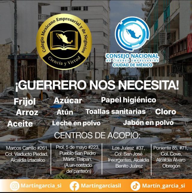 Martín García hace un llamado para apoyar a Acapulco