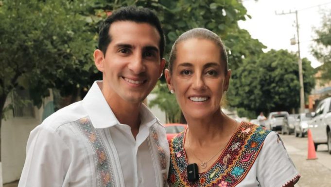 Rommel Pacheco y Claudia Sheinbaum