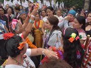 Nelly Juárez acompaña a la Jefa de Gobierno en la entrega del bastón de mando de los pueblos originarios de la CDMX