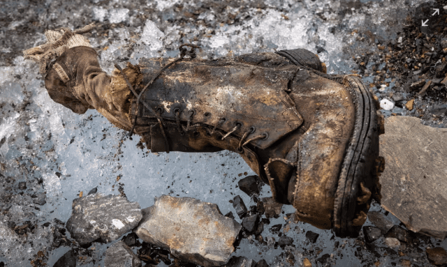 Bota de Sandy Irvine es encontrada a más de 100 años después de su desaparición en el Monte Everest