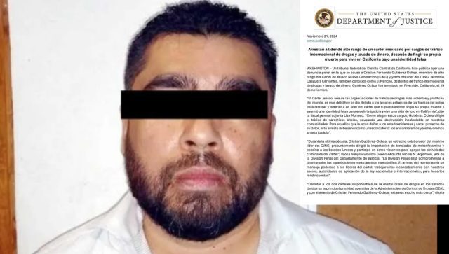 Capturan a yerno de “El Mencho”, en Estados Unidos