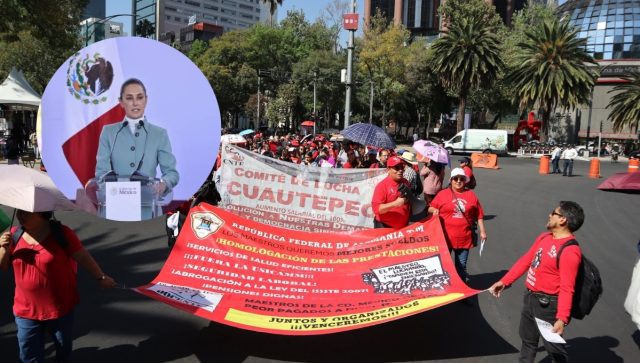 CNTE se moviliza por Reforma para reunirse con Sheinbaum