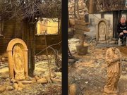 Estatua de la Virgen de Guadalupe resiste incendio en California