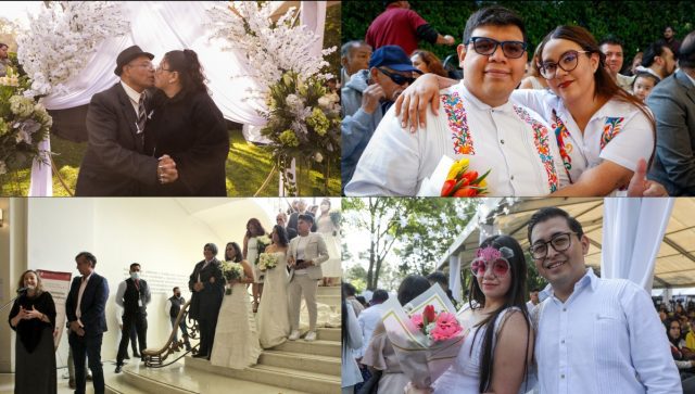 500 parejas se casan en boda colectiva en Los Pinos