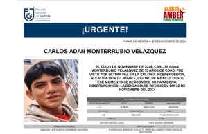Alerta Amber CDMX: Buscan a Carlos Adán Monterrubio Velázquez