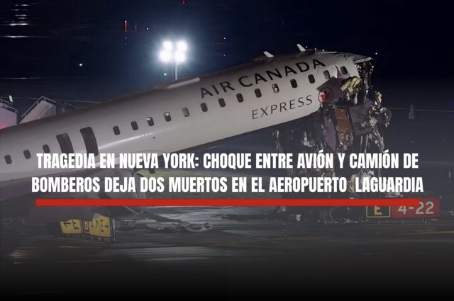 Dos muertos y decenas de heridos deja choque de avión en NY.