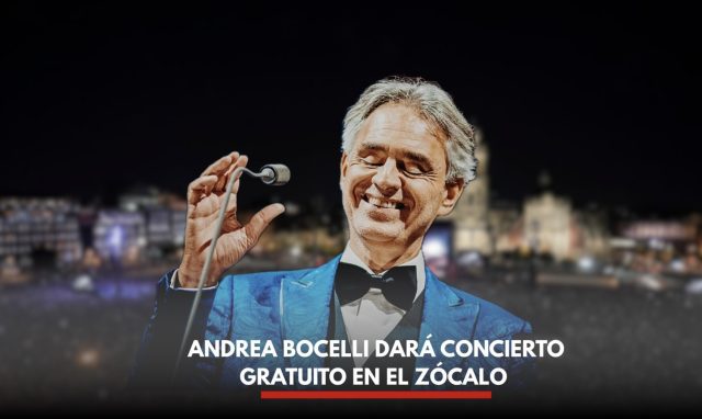 Andrea Bocelli dará concierto gratis en el Zócalo de la CDMX.