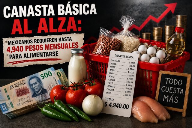 Alza en canasta básica; casi 5 mil pesos mensuales