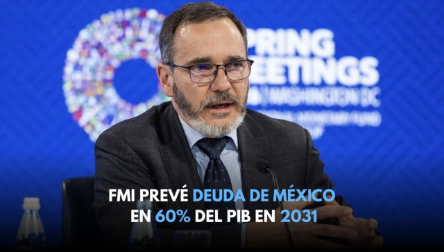 Deuda de México llegará al 60% del PIB para 2031, estima el FMI