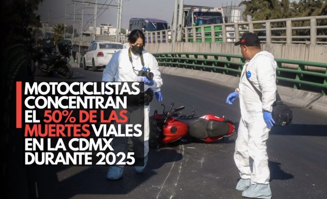 Motociclistas concentran el 50% de las muertes viales en la CDMX durante 2025