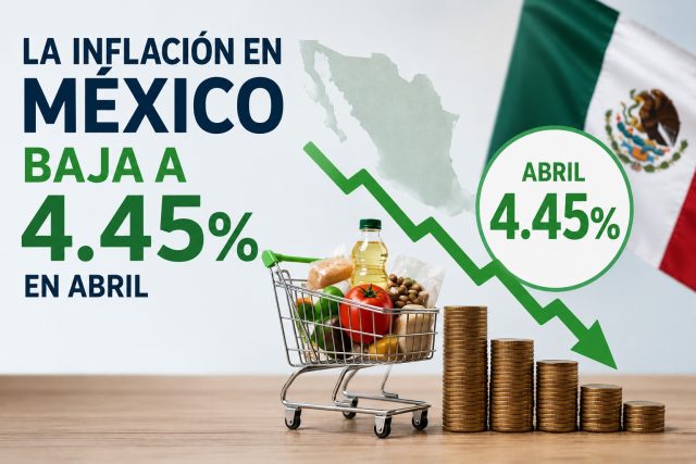 Inflación de México baja a 4.45% en abril
