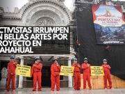 ¡Greenpeace toma Bellas Artes! Protestan contra megaproyecto en Mahahual