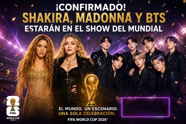 ¡Shakira, BTS y Madonna encenderán el Mundial 2026!