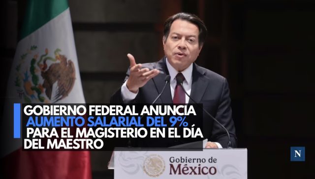 Gobierno federal anuncia aumento salarial del 9% para el magisterio en el Día del Maestro
