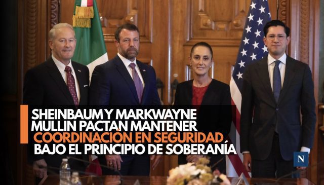 Sheinbaum y Markwayne Mullin pactan mantener coordinación en seguridad bajo el principio de soberanía