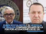Rubén Rocha Moya y el vicefiscal de Sinaloa comparecen ante la FGR por acusaciones de EE. UU.