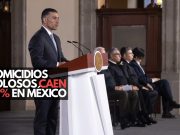 Homicidios dolosos caen 49% en México; reportan más de 54 mil detenciones de alto impacto
