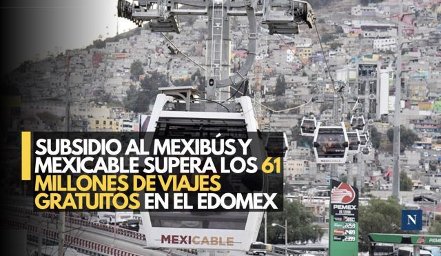 Subsidio al Mexibús y Mexicable supera los 61 millones de viajes gratuitos en el Edomex