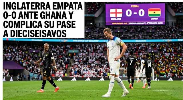 Inglaterra empata 0-0 ante Ghana y complica su pase a dieciseisavos