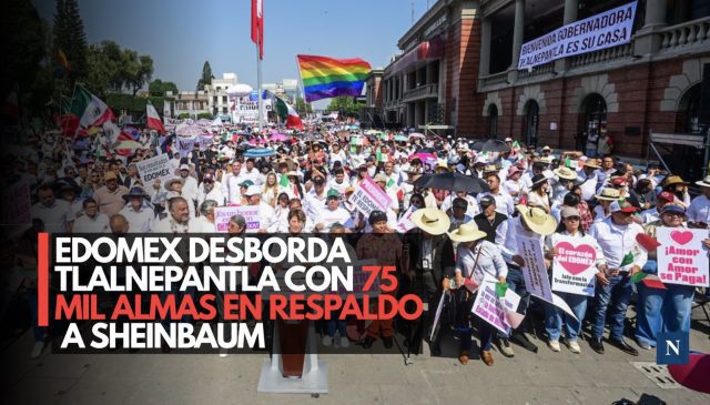 Edomex desborda Tlalnepantla con 75 mil almas en respaldo a Sheinbaum