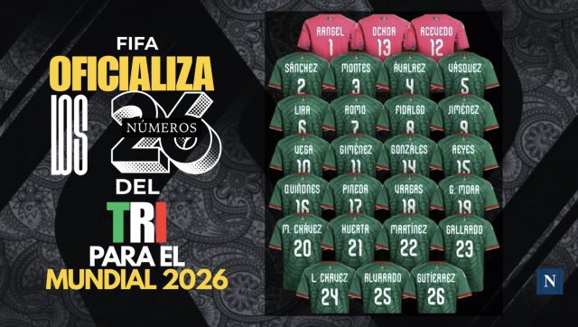 FIFA oficializa los 26 números del Tri para el Mundial 2026