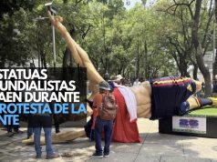 ¡Ni el Mundial se salvó! CNTE vandaliza esculturas en CDMX
