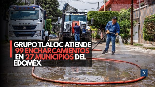 Grupo Tláloc atiende 99 encharcamientos en 27 municipios del EdoMéx