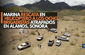 Marina rescata en helicóptero a los ocho brigadistas atrapados en Álamos, Sonora