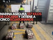Marina asegura 137 kilos de cocaína y detiene a cinco ecuatorianos
