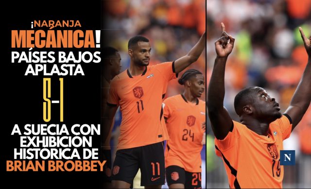 ¡Naranja Mecánica! Países Bajos aplasta 5-1 a Suecia con exhibición histórica de Brian Brobbey